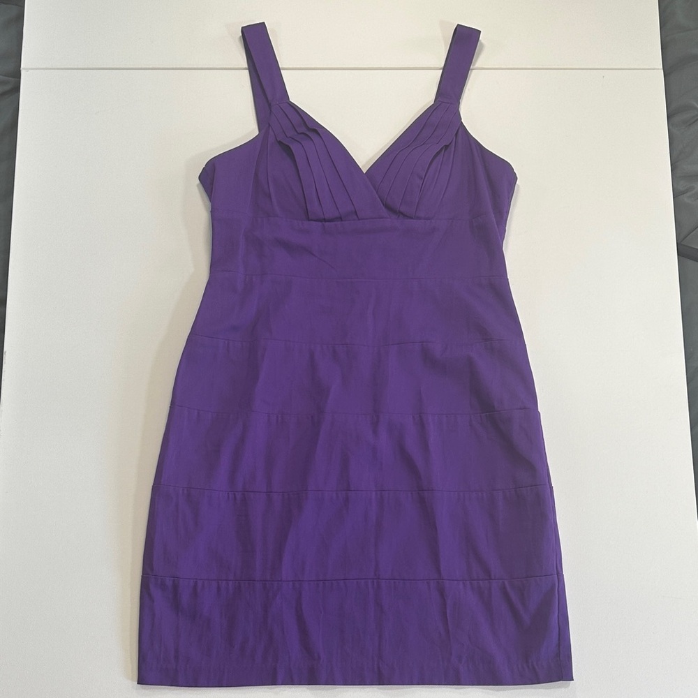 Bisou Bisou Purple Bodycon Mini Dress with Zipped Back Size 14
